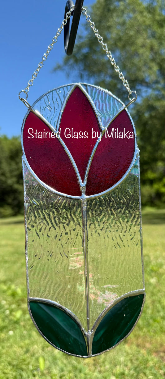 Red Tulip suncatcher
